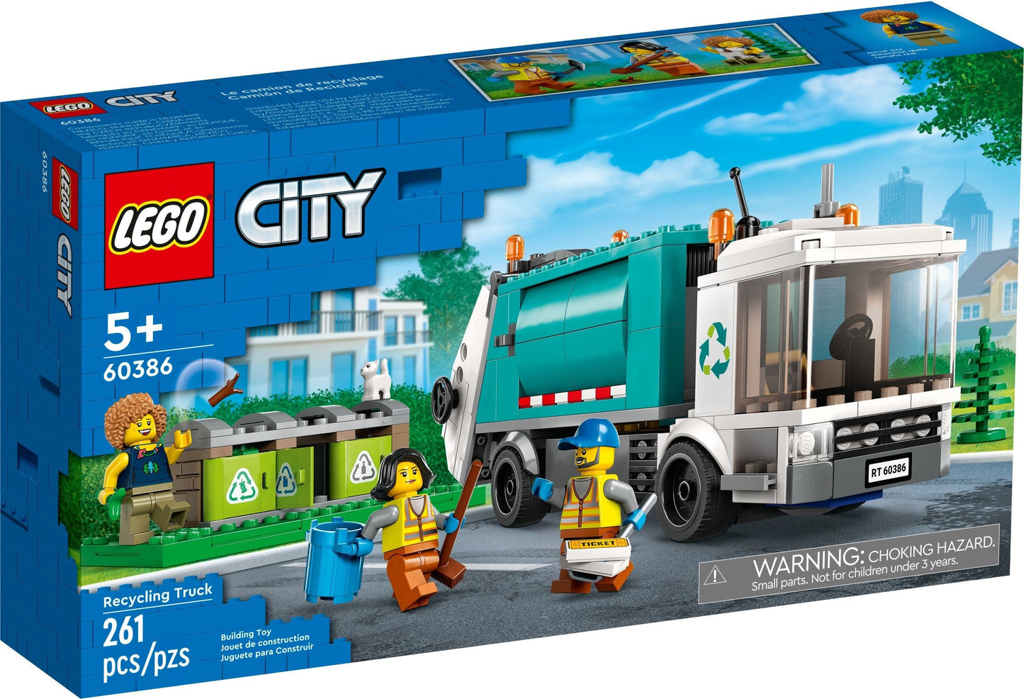 Lego City 60386 Camion per il Riciclaggio dei Rifiuti