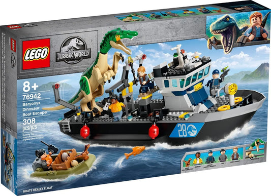 Lego Jurassic World 76942 Fuga sulla barca del dinosauro Baryonyx