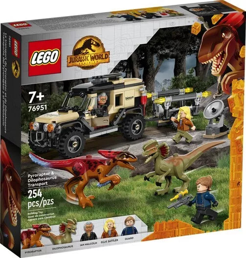 Lego Jurassic World 76951 Trasporto e Pyroraptor e del Dilophosauro